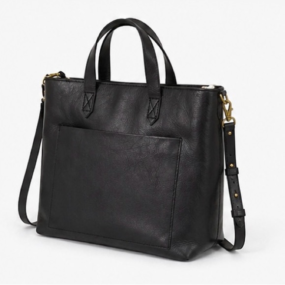 Madewell Handbags - Madewell Black Leather Tote Bag Crossbody Shoulder Purse Adjustable Strap